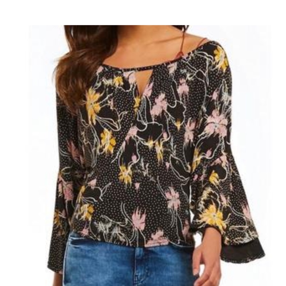 NWT! Free People Last Time Draped Bell-Sleeve Top